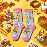 Funny Corgi Gifts for Corgi Lovers Women, Novelty Corgi Socks Crazy Silly Fun Socks