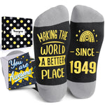 75th Birthday Socks Gifts Ideas - 1949 Birthday Gifts for Older Men Senior Citizen, Best Gifts for 75 Year Old Elderly Parents