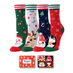 Christmas Gifts Stocking Socks For Girls Boys - Secret Santa Socks For Kids, Xmas Stocking 4 Pack