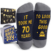 70th Birthday Gifts Ideas - Socks for 70 Year Olds, 70th Birthday Gifts for Him Her, Best Gifts for 70 Year Old Man Woman In Black