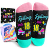 HAPPYPOP 18th Birthday Gift Ideas for Teen Girls - Socks for Teens Age 18, Presents for 18 Year Old Boy, Birthday Gift Box with Greeting Card