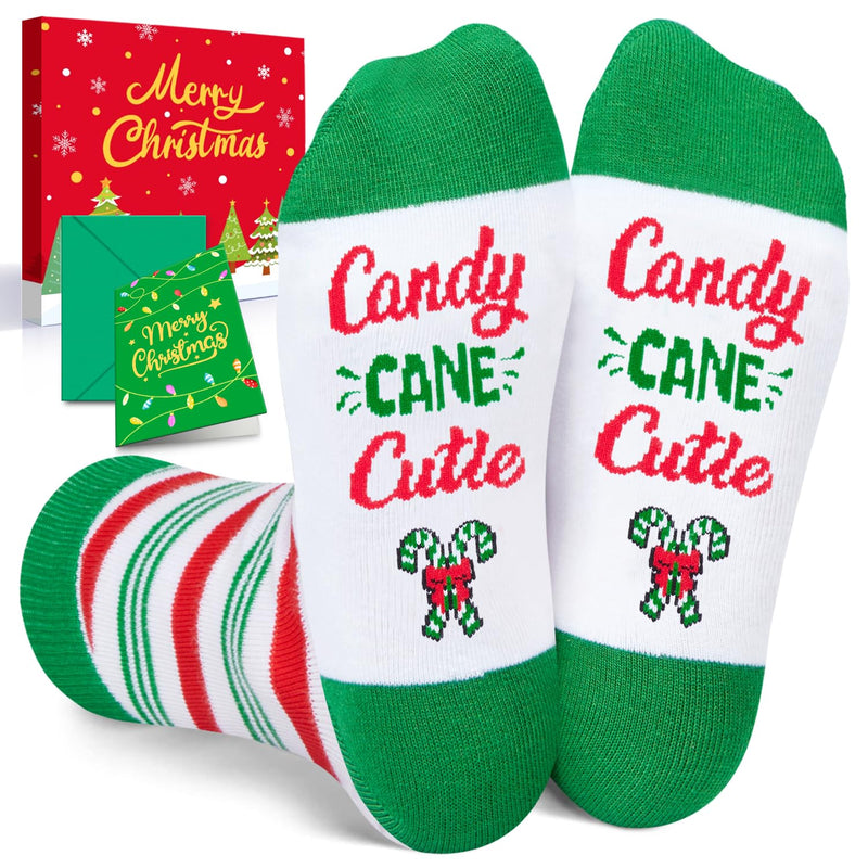 Kids Candy Cane Socks Christmas Gifts - Fun Socks for Boys Girls 2-3 Years Old