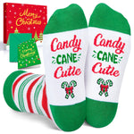 Kids Candy Cane Socks Christmas Gifts - Fun Socks for Boys Girls 7-9 Years Old