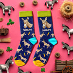 Christmas Funny Gifts for Men - Blue Christmas Stockings Secret Santa Socks Donkey Stocking Stuffers for Donkey Lovers