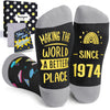 50th Birthday Socks Gifts Ideas - 1974 Birthday Gifts for Older Men Senior Citizen, Best Gifts for 50 Year Old Elderly Parents