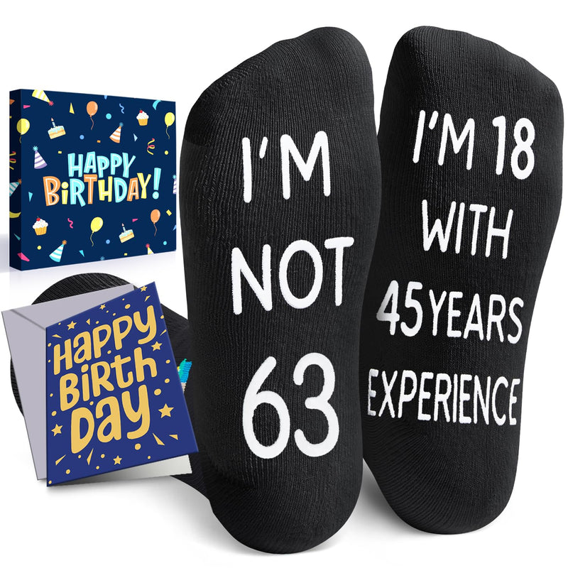 63rd Years Old Birthday Gifts for Men - Socks for 63 Year Olds, Gift Ideas for 63 Year Old Man Woman, 63rd Birthday Gifts