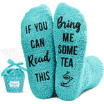 Fuzzy Tea Socks for Women, Funny Crazy Tea Gifts for Tea Lovers Tea Drinkers, Tea Gifts for Her Teen Girls Students