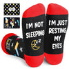 Funny Socks For Men Women - Outdoorsman Gifts For Golfing Hunting Fishing Lovers, Christmas Stocking Stuffers Resting Eyes