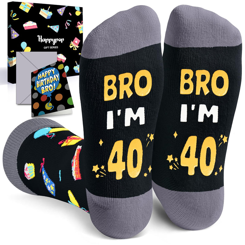 40th Birthday Gifts Ideas for Men - Socks for 40 Year Olds, Gifts for 40 Year Old Middle Aged Man, 40th Birthday Socks, Birthday Gift Box with Greeting Card