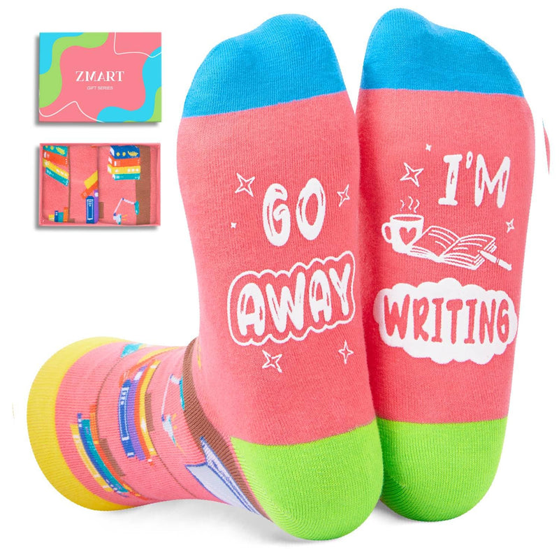 Gifts for Writers - Funny Writing Socks Author Gifts for Young Writes Women Men, Stocking Stuffers for Writers