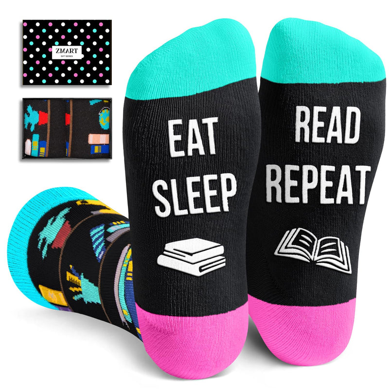 Book Lover Gifts for Women - Funny Book Socks for Men, Reading Gifts for Readers Booklovers Stocking Stuffers for Teen Girl Boy Student