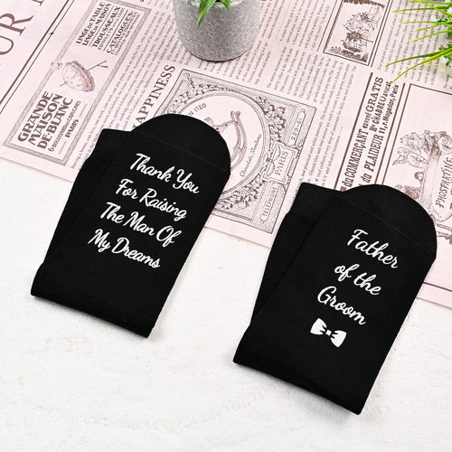 Father of The Groom Gifts for Father in Law Thank You Gifts, Funny Dress Socks Wedding Socks for Men