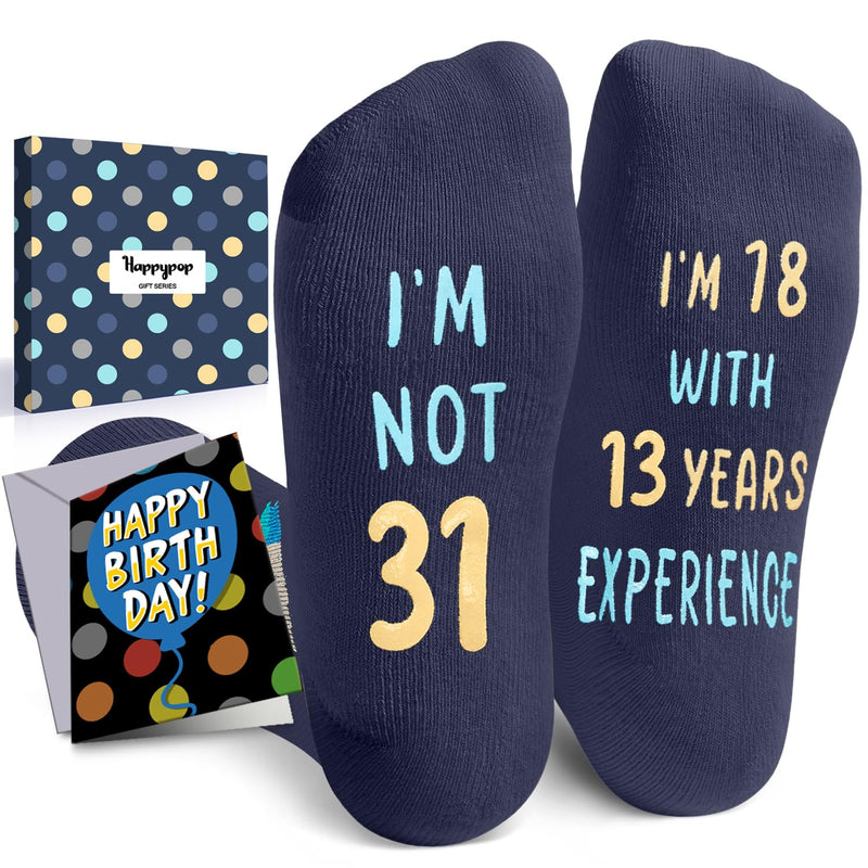 31st Years Old Birthday Gifts for Men - Socks for 31 Year Olds, Gift Ideas for 31 Year Old Man Woman, 31st Birthday Socks