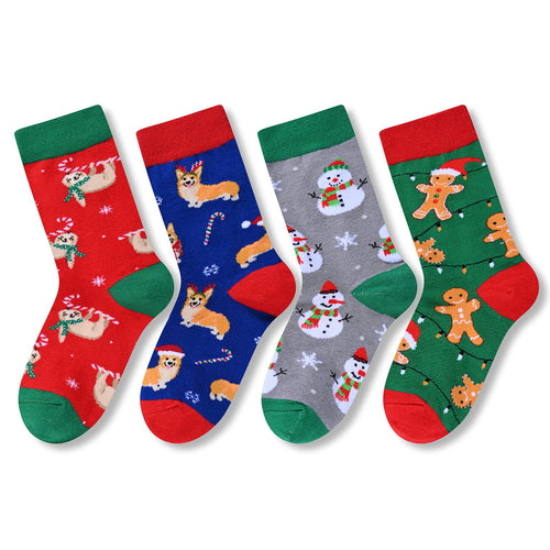 Christmas Gifts Stocking Socks For Girls Boys - Secret Santa Socks For Kids, Xmas Stocking 4 Pack