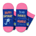 HAPPYPOP Funny Astrology Space Aquarius Zodiac Gifts - Constellation Horoscope Gifts for Women Teen Girls, Crazy Star Galaxy Aquarius Socks