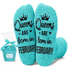 HAPPYPOP February Queen Birth Month Socks - February Birthday Gifts, Socks for Her Female In Green