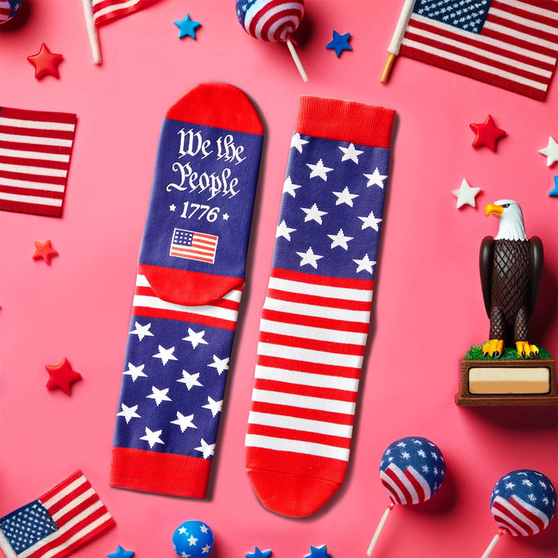 American Flag Gifts Patriots Gifts History Gifts For Men Women, We The People Patriotic Socks America Flag Socks Patriots Socks USA Socks