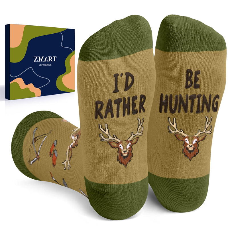 Zmart Funny Sports Socks for Men Women - Outdoorsman Gifts for Hunting Running Lovers, Gifts for Golf Soccer Bowling Fans