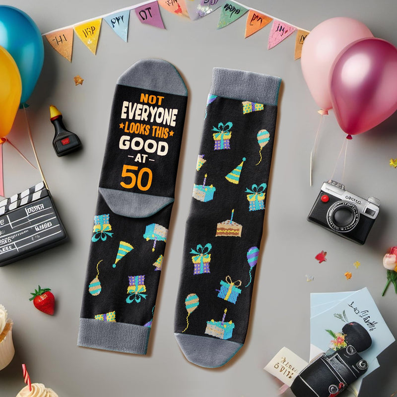 50th Birthday Gifts Ideas for Men Women - Socks for 50 Year Old Middle Aged Man Woman, Best Gifts for 50 Year Olds, 50 Year Old Birthday Gifts for Him Her