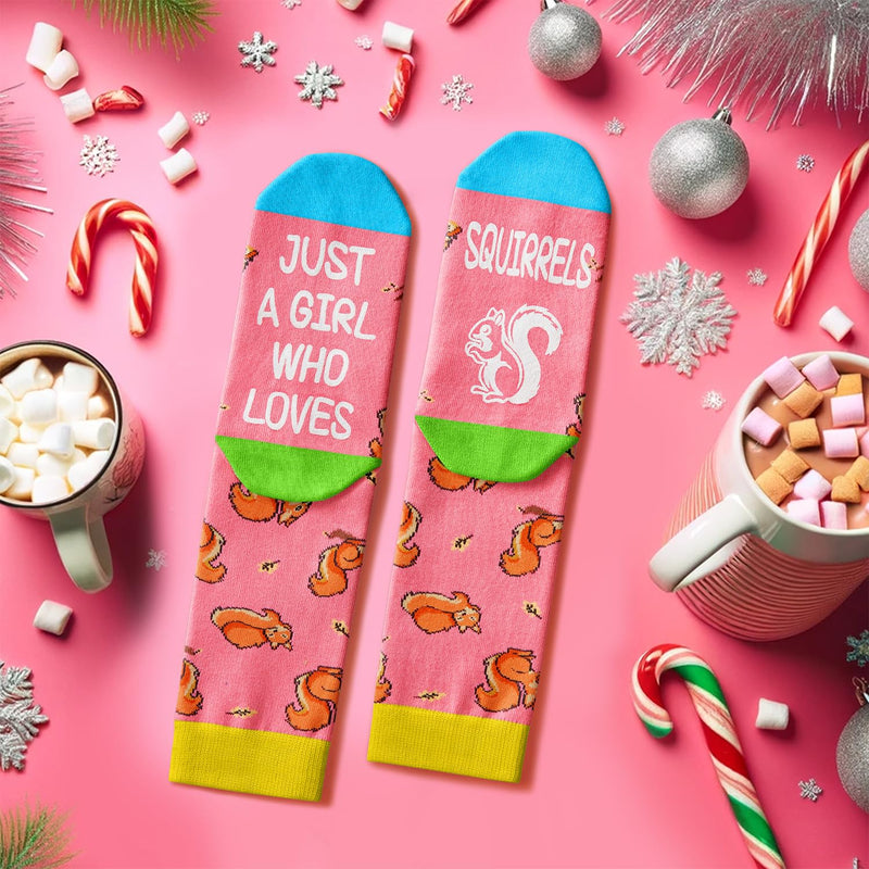 Squirrel Gifts for Squirrel Lovers - Funny Squirrel Socks for Women, Funny Squirrel Gifts for Teen Girls