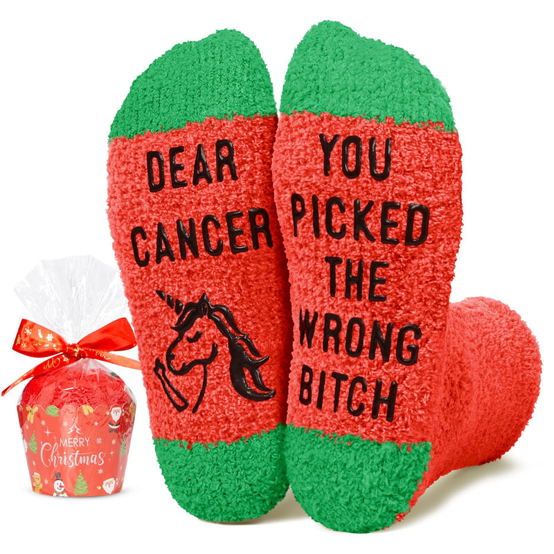 Christmas Breast Cancer Socks For Women Inspirational Socks Chemo Socks, Breast Cancer Gifts For Women Chemo Gifts Cancer Gifts Comfort Gifts