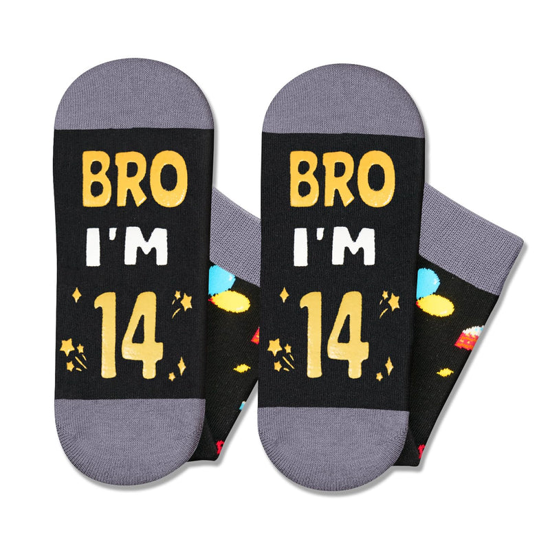 HAPPYPOP 14th Birthday Gifts Ideas for Boys - Socks for Teens Age 14, Presents for 14 Year Old Teenager Boys, Birthday Gift Box with Greeting Card