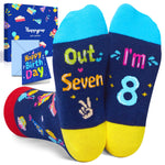 8th Birthday Gifts Years Old - Gift Ideas for Girls Boys Age 8, Presents for 8 Year Olds, Kid Socks Age 8, Happy Birthday Gift Box with Greeting Card