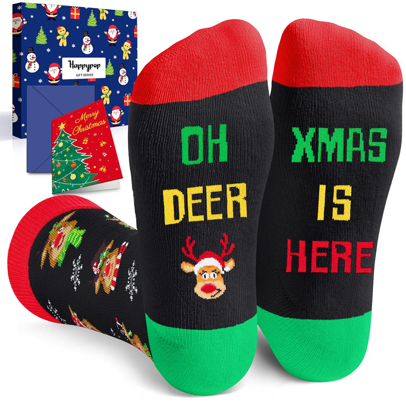 Christmas Gifts Ideas Stocking Socks - Holiday Socks Reindeer Socks, Secret Santa Gifts Christmas Gifts Stocking Stuffers