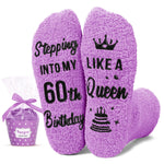 HAPPYPOP 60th Years Old Birthday Gifts for Women - Socks for 60 Year Olds, Gift Ideas for 60 Year Olds, Best Gifts for 60 Year Old Middle Aged Woman In Purple