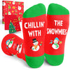 Christmas Gifts Stocking Socks for Mom - Christmas Red Snowman Socks Xmas Stocking Stuffers for Women Men