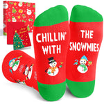 Christmas Gifts Stocking Socks for Mom - Christmas Red Snowman Socks Xmas Stocking Stuffers for Women Men