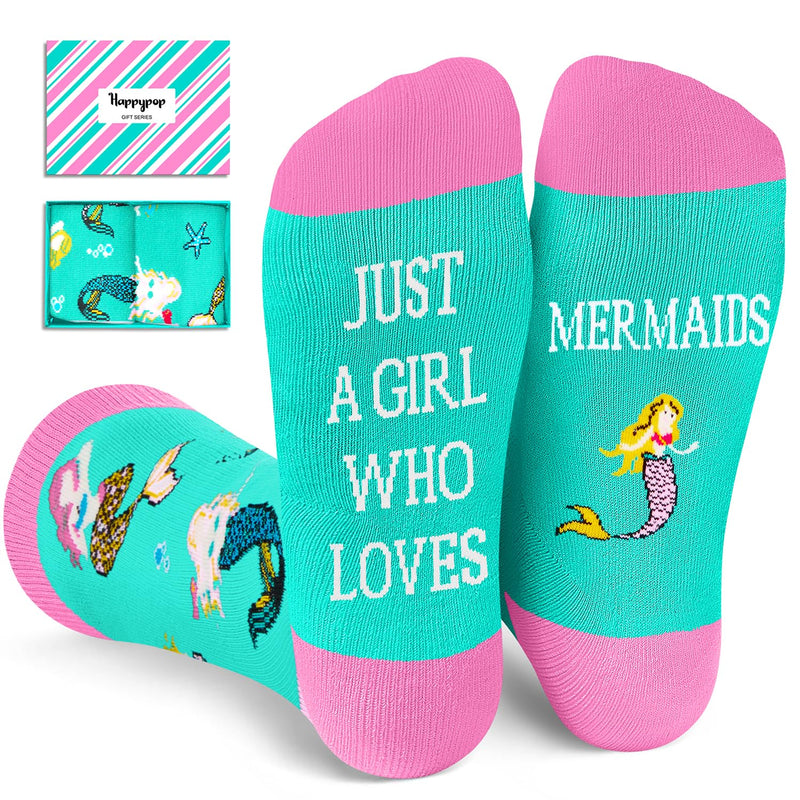 Mermaid Gifts for Women Girls - Crazy Mermaid Socks Ocean Gifts, Marine Animal Socks for Teens