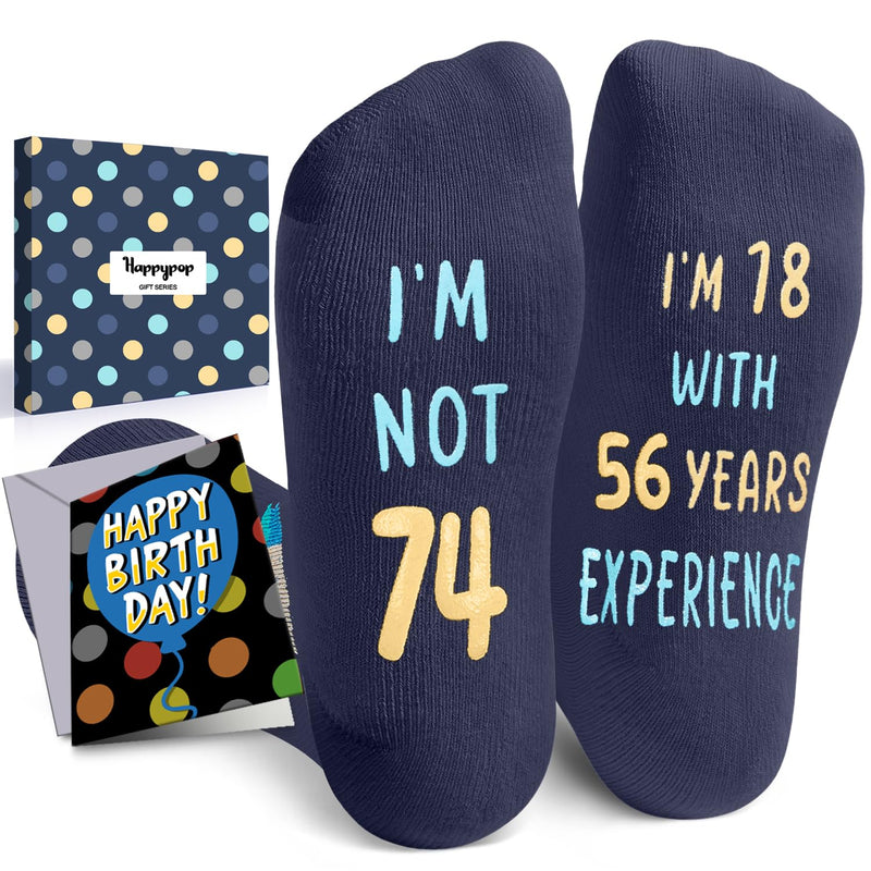 74th Years Old Birthday Gifts for Men - Socks for 74 Year Olds, Gift Ideas for 74 Year Old Man Woman, 74th Birthday Socks