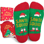 HAPPYPOP Christmas Socks Santa Socks for Women Men - Holiday Socks for Teens, Xmas Stocking with Greeting Card