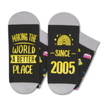 HAPPYPOP 19th Birthday Gift Ideas Socks - Awesome 2005 19th Birthday Presents for 19 Year Old Boys Girls, Gift Ideas for 19 Year Old