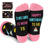 15th Birthday Gifts Socks Ideas - 15 Year Old Birthday Gifts for Teen Girls, Quinceanera Gifts for 15 Year Olds