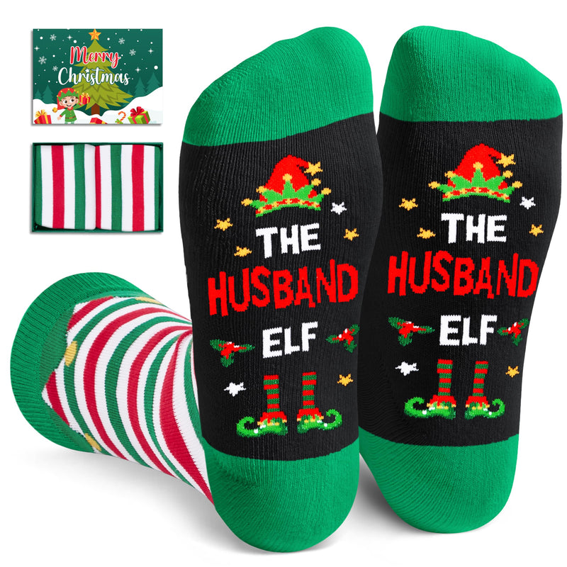 Christmas Gifts Stocking Socks for Men - Secret Santa Socks Xmas Stocking Stuffers for Him Husband - In Green