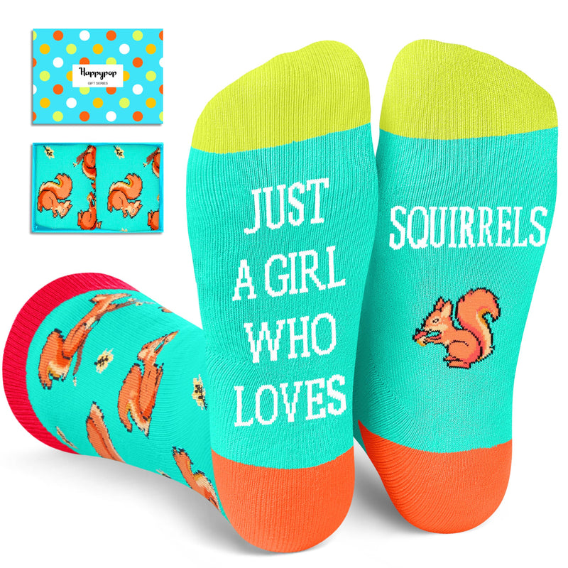 Funny Squirrel Gifts for Women Girls - Squirrel Socks Squirrel Gifts for Teens, Squirrel Stocking Stuffers for Her