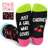 Funny Cherry Gifts for Women Girls - Cute Cherry Socks for Cherry Lovers, Valentine's Day Fruit Gifts, Novelty Fruit Socks for Teen Girls