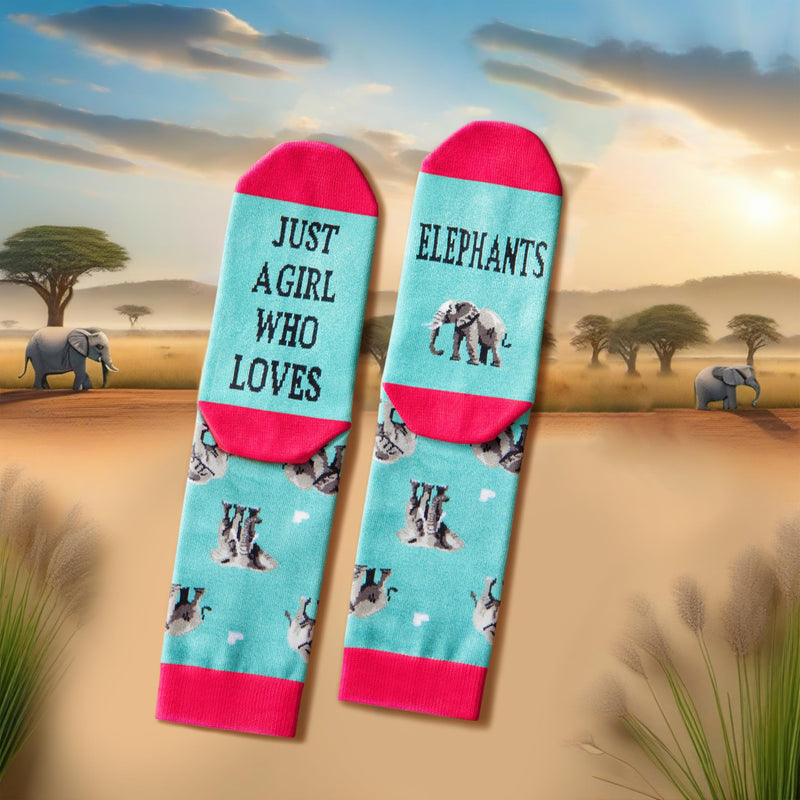 HAPPYPOP Elephant Gift Ideas for Women Girls - Funny Elephant Socks, Elephant Stuff Christmas Stocking Stuffers for Teens, Animal Socks