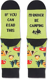 If You Can Read This, I'd Rather Be Camping Socks for Men who Love to Camping, Funny Gifts for Campers, RV Enthusiasts Gifts