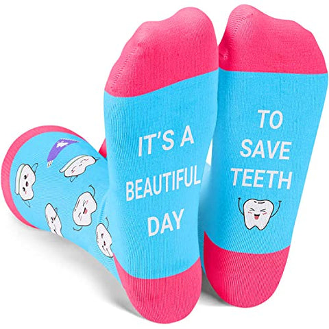 Dentist Gifts, Dental Socks , Tooth Socks Crew Socks, Teeth Socks