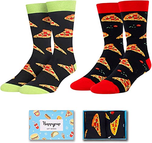 Funny Pizza Socks for Men, Novelty Pizza Gifts For Pizza Lovers, Anniversary Gift For Him, Gift For Dad, Funny Food Socks, Mens Pizza Themed Socks