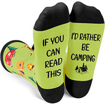 If You Can Read This, I'd Rather Be Camping Socks for Men who Love to Camping, Funny Gifts for Campers, RV Enthusiasts Gifts